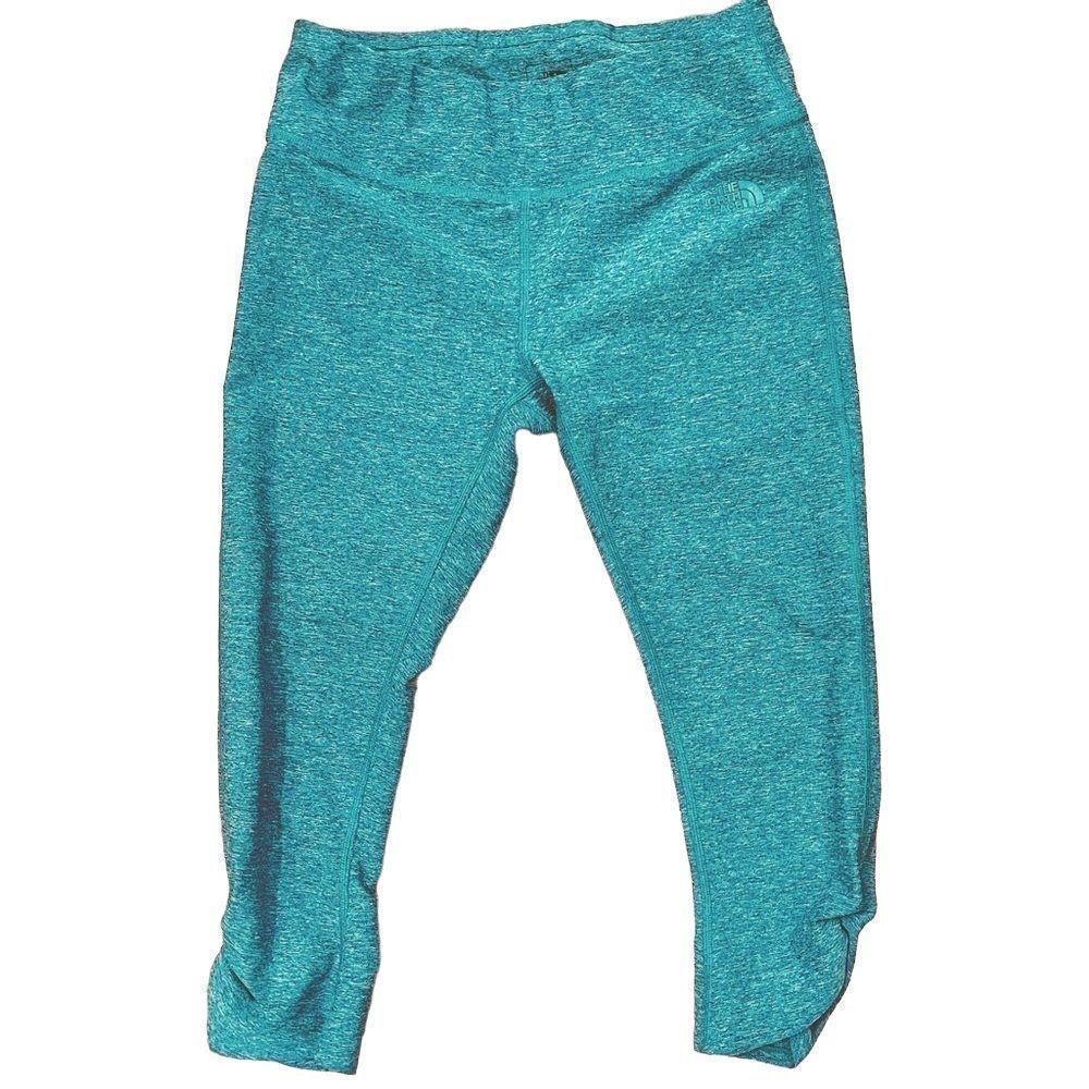 The North Face Teal Ruched Hem Capri Leggings — SZ M EUC‎